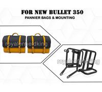 Per Royal Enfield Nuova Bullet 350 Borse Pannier In Vera Pelle E Supporto D30