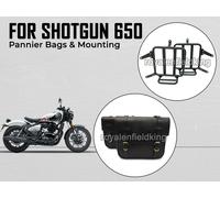 Per Royal Enfield Shotgun 650 "Borse Pannier In Pelle Nere E Supporto"
