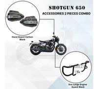 Per Royal Enfield Shotgun 650 protezione mano con grande protezione motore, nero