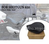 Per Royal Enfield Shotgun 650 Sella Anteriore In Vera Pelle Nera Lucida D4