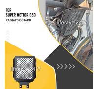 Per Royal Enfield "Stainless Steel Radiator Guard Black, D1" Super Meteor 650