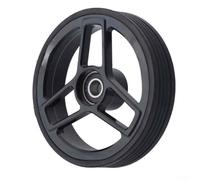 Per ruote Brompton Easy Wheels, corpo largo 68 mm in lega di alluminio, cuscinetto a rulli con movimento fluido anello in gomma per Brompton Bike (nero)