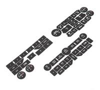 Per SAAB 3rd Gen 95NG 94X pulsante di riparazione decalcomanie per radio climatizzate progettate con materiale in vinile e scritte bianche su sfondo nero