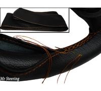 Per Saab 9-3 Nero Vera pelle Italiana Volante Cover Arancione Cuciture