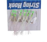 Per Sabiki Rig 6pcs Glow Beads Ganci acqua salata #8-#18 per Sabiki (13#)