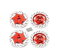 Per Sakura D4 1/10 Corse Su Per Strada 4 Pezzi Disco Freno In Metallo Cerchione Scatola Adattatore Esagonale Parti Auto RC Accessoires Rc(Red)