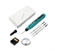 per saldatore a Stagno Portatile 180-480°C con 3 per punte (Blue) | Ricarica USB-C, 3200mAh, autonomia 60 min, display LED chiaro, controllo temperatura preciso