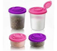 Per sale e pepe da viaggio con coperchi ermetici, in plastica, per uso esterno come campeggio e picnic