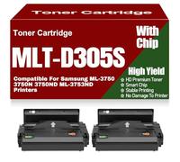 Per Samsung Cartuccia di toner MLT-D305S, Cartuccia di toner nero compatibile MLT-D305L ad alta capacità per Samsung ML-3750 3750N 3750ND ML-3753ND Stampanti,MLT D305S-2PC