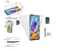 Per Samsung Galaxy A21s Custodia 360 Full Body Protezione Fronte-Retro Clear
