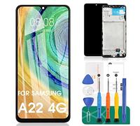 Per Samsung Galaxy A22 4G Schermo LCD Per Samsung A22 4G Sostituzione Dello Schermo A225 Display LCD SM-A225F Touch Digitizer Assembly A225M Kit Parti di Riparazione (non Originale) Nero con Telaio