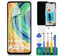 Per Samsung Galaxy A22 5G Schermo LCD Per Samsung A22 5G Sostituzione Dello Schermo A226 Display LCD SM-A226B Touch Digitizer Assembly SM-A226B/DS, A226B/DSN Parti di Riparazione (Nero Con Cornice)