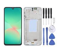 Per Samsung Galaxy A26 SM-A266B bianco OLED con cornice frame pari ad originale