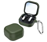 Per Samsung Galaxy Buds 4 / Buds 4 Pro Custodia per auricolari, cover protettiva ibrida in TPU+PC anti-impronta, compatibile con la ricarica wireless, con moschettone (Verde)