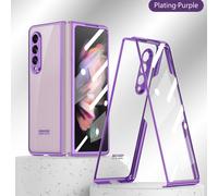 Per Samsung GalaxyZ Fold3 5G placcatura custodia trasparente con vetro temperato