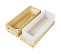 per sapone, rettangolari in silicone, in una scatola di legno con coperchio, 1300 ml, antiaderente, facili da deformare, per San, festa della mamma, Natale, giorno del Ringraziamento