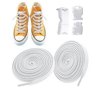 per scarpe da ginnastica senza cravatta - Stretch Elastic Shoelaces, senza tuturpose senza | Crisi di scarpe regolabili per scarpe sportive, scarpe casual sostituisce, bianco, Se référer