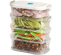 per scatola per trasparente per Cibi Secchi 15x8.5x10cm per(Four layer) | Funzione impilabile per sicura, ottimizza spazio verticale, organizzazione cucina efficiente, stabile