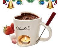 per sciogliere il cioccolato Scaldino Riutilizzabile in Ceramica a Cuore | Mini Coppa Fonduta per Burro, Formaggio, Caramello, Cinema in Coppia, Matrimonio, Festa tra