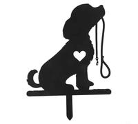 per scultura per cane 17x25cm Arte da per giardino per scultura | Ferro battuto nero, silhouette realistica, per alle intemperie, 17x25cm, per ideale per esterni
