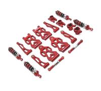 Per Scy 16101 Per Jjrc Q130A Q130B 1/16 Bracci Di Sospensione In Metallo Tazza Di Sterzo Mozzo Posteriore Collegamento Dello Sterzo Set Ammortizzatori Ricambi Per Auto RC Rc Asta di Trazione(Red)