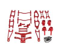 Per SCY 18101 18102 1/18 Braccio Anteriore Posteriore In Metallo Tazza Sterzo Ammortizzatore Torre Corpo Barra Collegamento Set Ricambi Accessori Auto RC Sostituzione Rc Sterzo Tazza(Red)