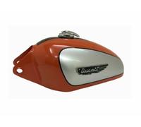 PER SERBATOIO/TAPPO BENZINA DUCATI 350CC SCRAMBLER ARGENTO, ARANCIONE E NERO