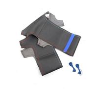 per Serie 3 5 E46 E39 per M3 M5 Coprivolante per Auto Intrecciato a Mano Nero PU Perforato Linea Rossa Blu Striscia Blu