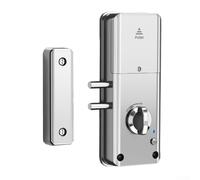 Per serratura intelligente per porte in legno per TTlock Design invisibile compatibile con scheda APP per sblocco e telecomando funzioni di sicurezza (argento)