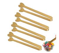 per servire: pinze per servire in metallo, pinze da cucina in acciaio inox | BBQ Tongs Acciaio inossidabile, 4 confezioni dorate su cuore di zucchero clip da caffè clip da caffè, cucina