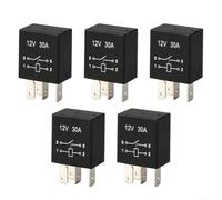 per set da 5 pezzi 12V 30A auto per relè 4-pin impermeabile IP65 (12V | 30 A potenza di commutazione, sistema 12 V DC, protezione da cortocircuito, protezione antincendio, applicazione sicura per