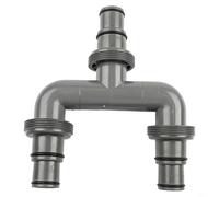 Per sistema di adattatori per tubo flessibile da 38 mm e 32 mm, in plastica e acciaio inox, per un fissaggio stabile del tubo flessibile e una riduzione delle perdite d'acqua (C)