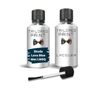 Per Skoda 2000-Present Lava Blue Met LW5Q - Riparazione di vernice per ritocchi, flacone da 30 ml (vernice per ritocchi + lacca)