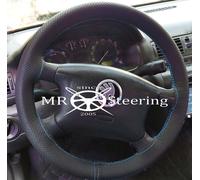 Per Skoda Octavia 96 + Perforata Volante IN Pelle Cover Azzurro Cielo Doppio S.