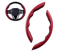 Per Skoda Per Octavia III Per Combi 2012-2020 Volante Segmentato Copertura Della Protezione 2Pcs In Fibra Carbonio copertura volante dell'automobile Coprivolante(Red)