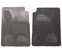 Per Smart 1998-2014 Set 2 Tappetini Neri con Disegno in Gomma su Misura GDS