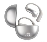 Per Smart Ai Translator Earbuds 5.4 in tempo reale bidirezionale Voice Language Interpreter cuffie wireless con gancio ergonomico per viaggi d'affari nero (argento)