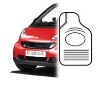 Per Smart Fortwo 1998-2014 Set 2 Tappetini Tappeti Neri in Gomma su Misura GDS