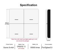 Per Smart Home Interruttore Scena 4Gang con 12 Modalità Compatibile con Per Tuy
