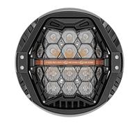 Per Softail Per Slim Per Fat Per Boy Faro Per Moto Da 7" Pollici DRL Angel Eyes Proiettore Faro Faro Del Motociclo(Amber DRL)