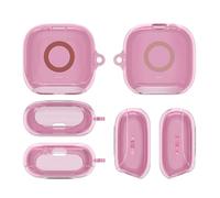 per Soundcore Liberty 5 Pro Custodia Protettiva in TPU Auricolari Custodia Morbida Trasparente Antiurto Antigoccia per Tutto il Corpo con Gancio in Metallo，Rosa Trasparente