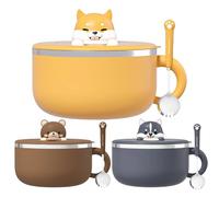 Per Spaghetti, Comoda Ritenzione Del Calore, 19x13 Cm, Pentola Per Spaghetti Istantanei Con Coperchio E Cucchiaio, Per Pasta Portatile, Processo Di Consumo Modernizzato, Per Cucina, Do