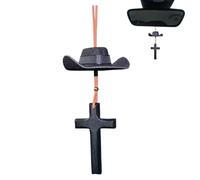 per specchietto 'auto da appendere | Decorazione specchio con ciondolo a croce da cowboy | per interni con gancio per auto, casa, cucina,