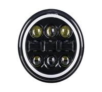 Per Sportster 1200 883 Per Street Per Softail Per Dyna Faro Anteriore Rotondo 5-3/4" Proiettore 5,75 Pollici Nero Halo Angel Eyes LED Faro Moto(BLACK D)
