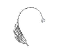 Per Strass Orecchio Orecchini Del Polsino Dell'angelo Ali Orecchio Clip Senza Forato Gancio Dell'orecchino Per Le Donne Del Partito, Misura unica, come descritto, come descritto