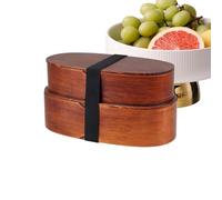 Per studenti - Divisore in legno regolabile, contenitore per il pranzo per bambini a 2 strati, per verdure frutta scuola campeggio viaggio di primavera viaggio picnic festival di mussi
