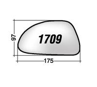 Per Suzuki Alto 2003-2008 Vetro di Ricambio Dx per Specchio Retrovisore 175X97mm