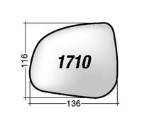 Per Suzuki Alto da 2009 Vetro di Ricambio Dx per Specchio Retrovisore 136X116mm