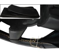 Per Suzuki Baleno 95-03 Nero Vera Pelle Copertura Del Volante Crema Punto Nuovo