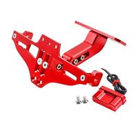 PER Suzuki BURGMAN 125 200 400 650 BURGMAN650 BURGMAN400 Regolabile Con Luce Supporto Targa Moto(Rosso)